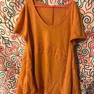 Never before worn dressy orange tee
